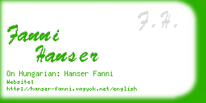 fanni hanser business card